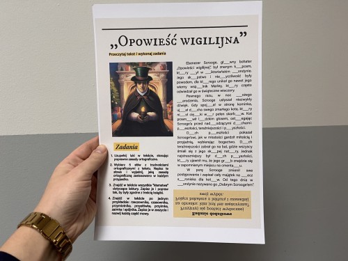 Karta pracy "Opowieść wigilijna" - łamigłówka MONTEPOLSKI