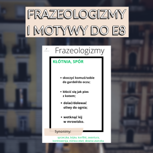 Motywy literackie z frazeologizmami i synonimami dla ósmoklasistów