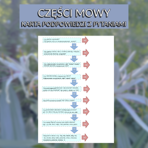 Części mowy – karta podpowiedzi z pytaniami