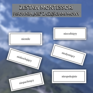 Pisownia „nie” z częściami mowy – zestaw Montessori