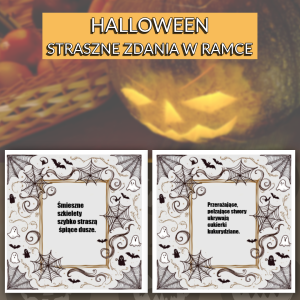Straszne zdania w ramce Halloween