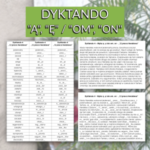 Dyktando - ortografia "ą", "ę" / "om", "on"