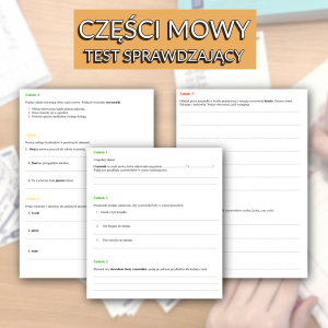 Części mowy - test sprawdzający 