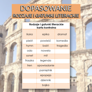 Rodzaje i gatunki literackie - dopasowanie