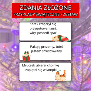 Zdania złożone - przykłady świąteczne - zestaw
