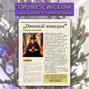 Karta pracy "Opowieść wigilijna" - łamigłówka