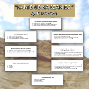 Quiz kołowy - Kamienie na szaniec - zamiast kartkówki