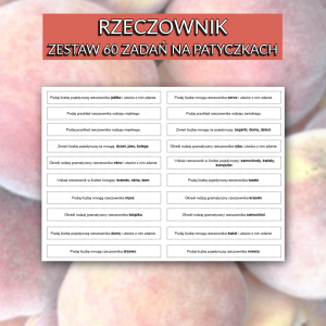 Zestaw 60 zadań z rzeczownika na patyczkach
