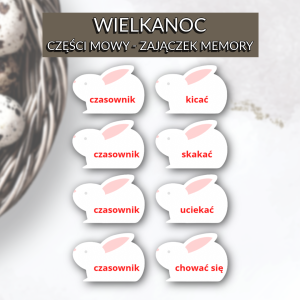 Wielkanoc - części mowy - zajączek memory