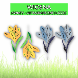 Wiosna, kwiaty, ortografia - puzzle