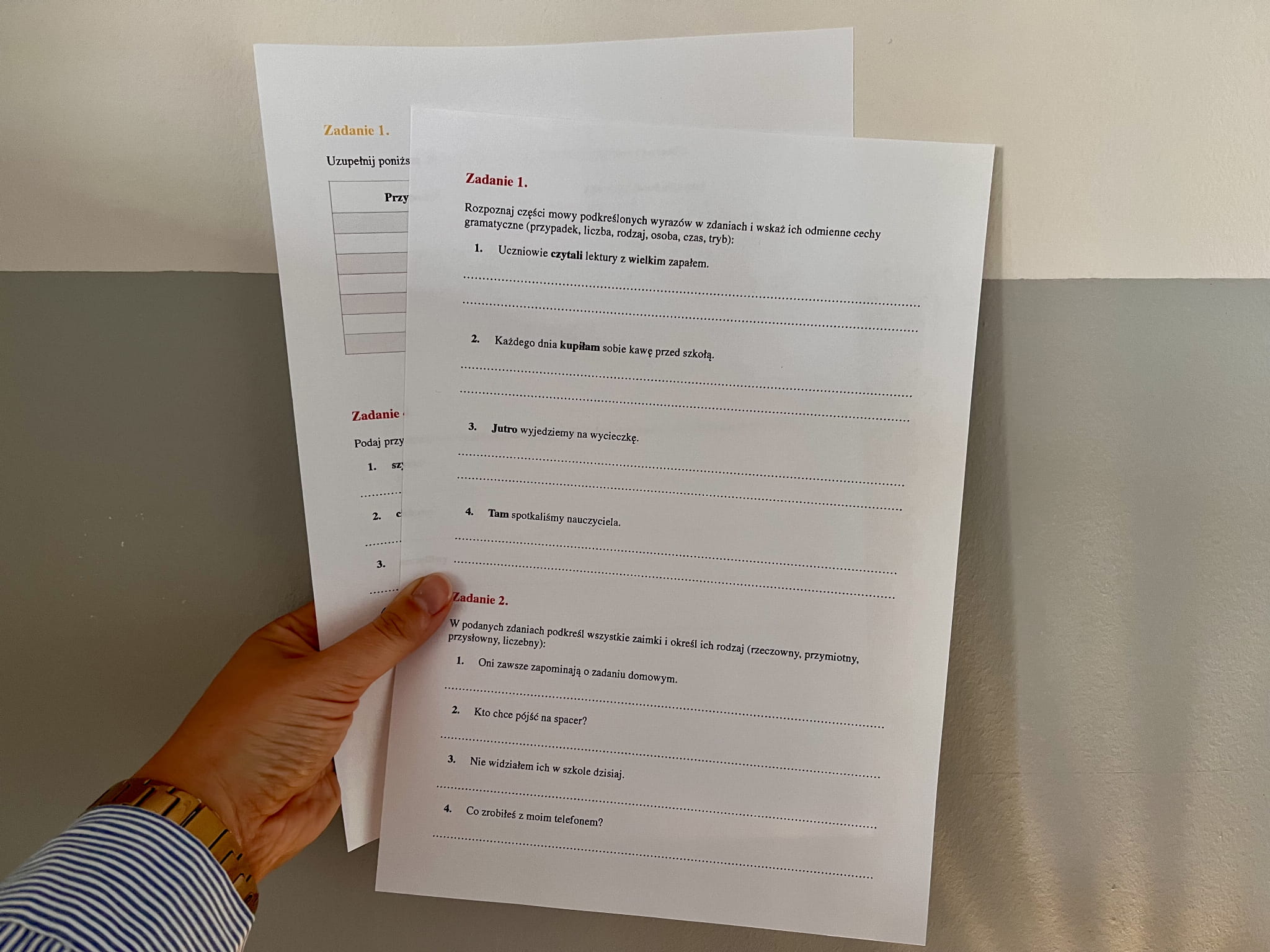 Części mowy - test sprawdzający MONTEPOLSKI